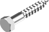 RVS zeskant houtdraadbout A2 8x25 mm